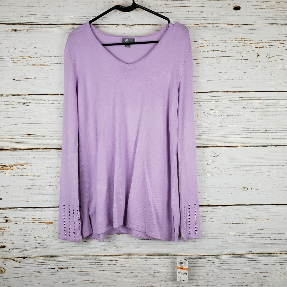 NWT JM Collection Lavender Bell Sleeve Sweater